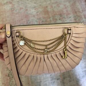 Chic Pink Clutch with Gold Accents